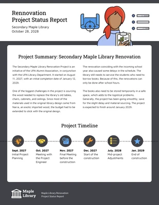 Free  Template: Project Status Report Example Template