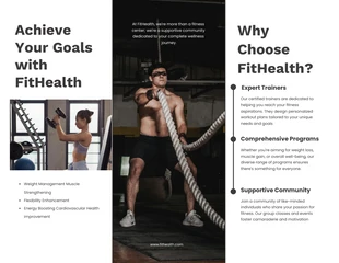 Grey and White Minimalist Fitness Trifold Brochure - Page 2