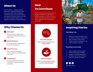 Modern Blue and Red Natural Disaster Fundraising Tri-fold Brochure - Page 2