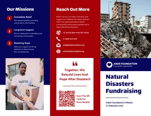 business interactive Template: Modern Blue and Red Natural Disaster Fundraising Tri-fold Brochure