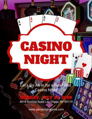 Free  Template: Casino Night Flyer Template