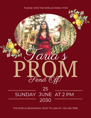 Free  Template: Dark Tan Prom Send-Off Flyer Template