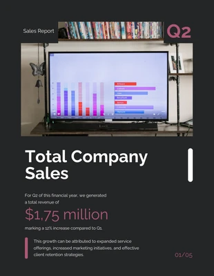 Free  Template: Dark Red Sales Report Template