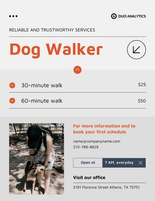 Free  Template: Dog Walker Service Flyer Template