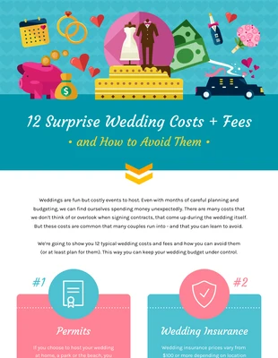 Free  Template: Surprise Wedding Costs List Infographic Template