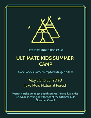 Free  Template: Ultimate Kids Summer Camp Flyer Template