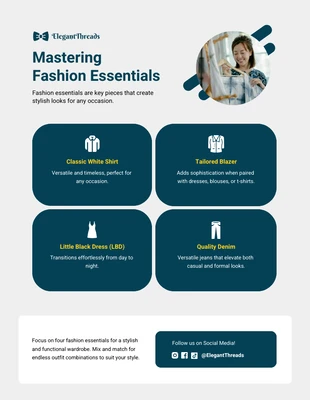 Free  Template: Mastering Fashion Essentials Infographic Template