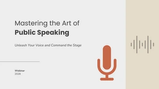 Free  Template: Art of Public Speaking Webinar Presentation Template