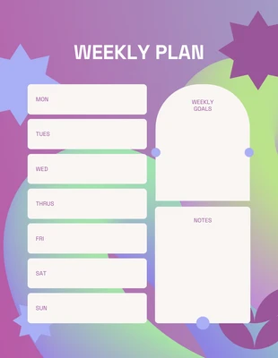 Free  Template: Gradient Weekly Planner Template