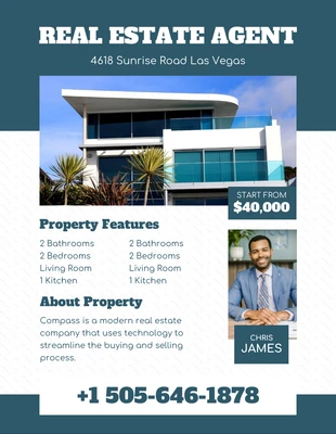 Free  Template: Casal Real Estate For Sale Flyer Template