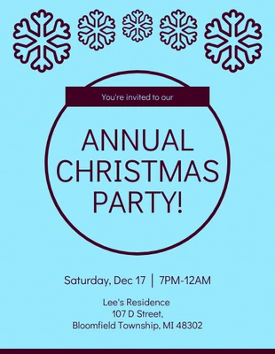 Free  Template: Snowy Christmas Party Invitation