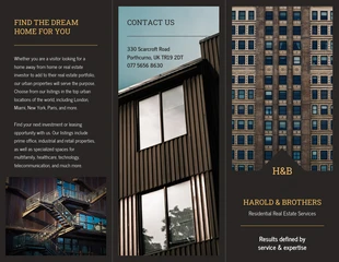 business  Template: Residential Building Tri Fold Brochure Template