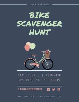 Free  Template: Bike Scavenger Hunt Flyer Template