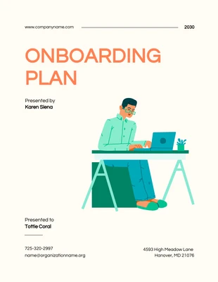 Free  Template: Cream Orange Onboarding Plan Template