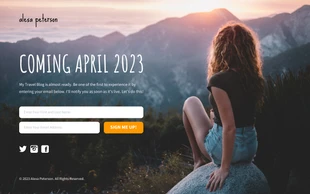 Free  Template: Travel Blog Coming Soon Landing Page Wireframe Template