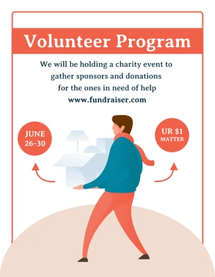 Free  Template: Illustration Volunteer Program Flyer Template