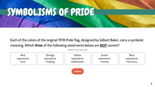 Colorful Green and Orange Pride Month Trivia Presentation - Page 4