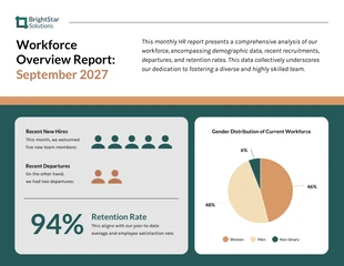 Free  Template: Monthly Workforce Overview HR Report