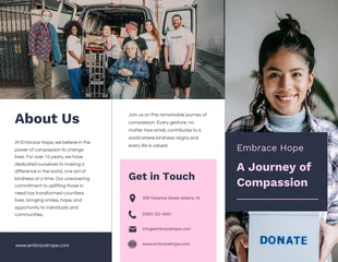 premium  Template: Navy Blue Pink Charity Tri Fold Brochure Template