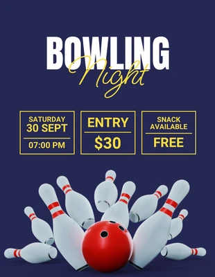 Free  Template: Simple Bowling Night Flyer Template