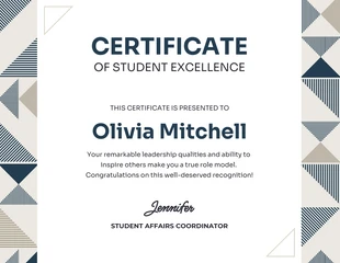 business  Template: Abstract Pattern Student Certificate of Excellence Template