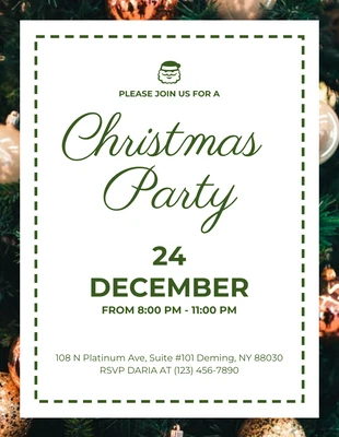 Free  Template: White Christmas Party Flyer Template