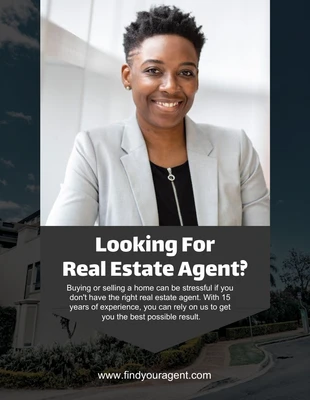 Free  Template: Simple Real Estate Agent Poster Flyer Template