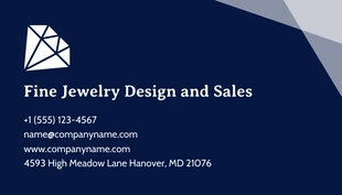 Navy Modern Geometric Luxury Jewelry QR Code Business Card - Page 2