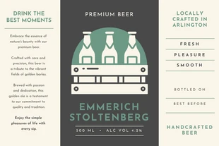 business  Template: Beige And Dark Grey Minimalist Beer Label