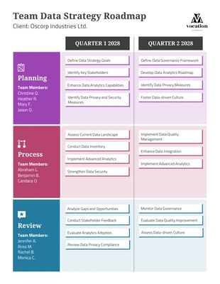 Free  Template: Team Data Strategy Roadmap Template