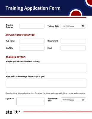 business interactive Template: Blue and Red Simple Application Form