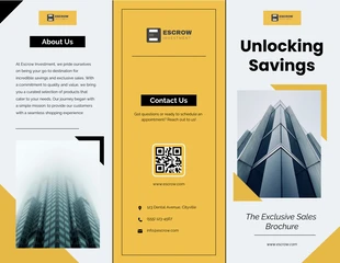 Free  Template: Yellow Black Sales Tri-fold Brochure Template