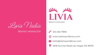 Magenta Minimalist Beauty Lash Business Card - Page 2