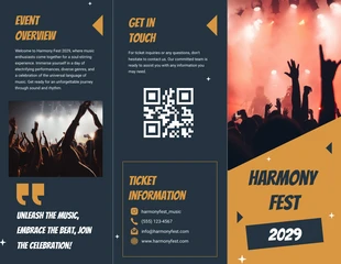 business  Template: Music Event Trifold Brochure Template