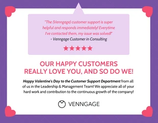 premium  Template: Customer Support Staff Valentine's Day Card