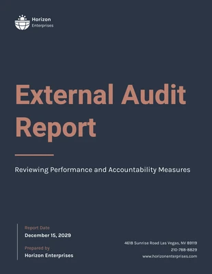 business  Template: External Audit Report Template