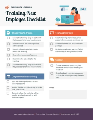 premium interactive Template: Training New Employee Checklist Template