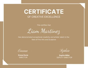 business  Template: Natural Tan White Creative Certificate Template