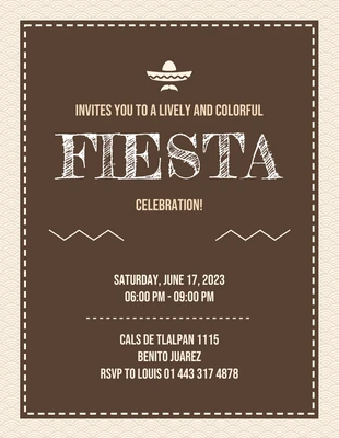 Free  Template: Beige And Brown Vintage Classic Retro Celebration Fiesta Invitation