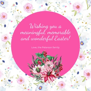 Free  Template: Spring Square Easter Card