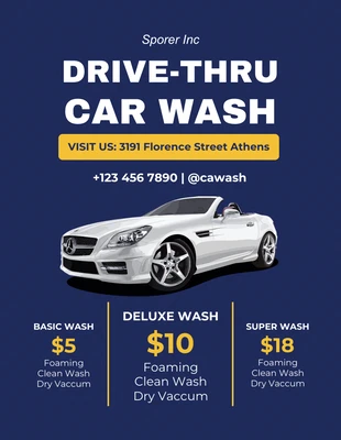 Free  Template: Drive-Thru Car Wash Flyer Template