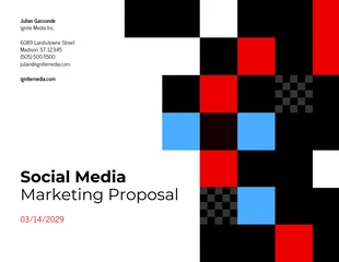 Free  Template: Checkered Social Media Marketing Proposal Template