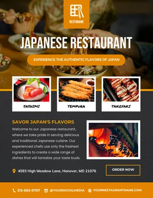 Free  Template: Japanese Restaurant Promotion Flyer Template