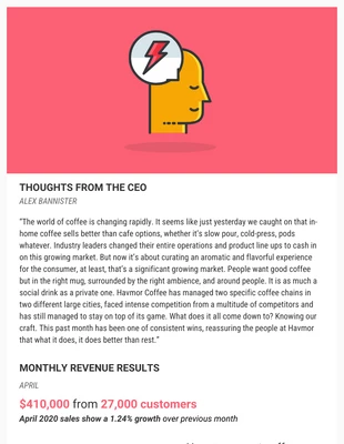 business  Template: CEO Monthly Revenue Update Email Template