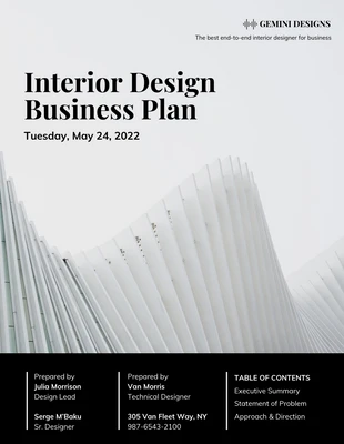 business  Template: Black Grey Interior Design Business Plan Template