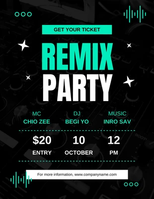 Free  Template: Music Remix Party Flyer Template