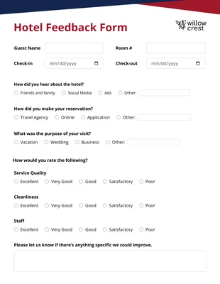Free interactive Template: Dark Blue and Red Minimalist Feedback Forms