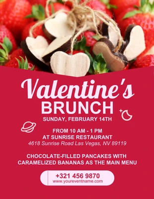 Free  Template: Modern Valentine Brunch Flyer Template