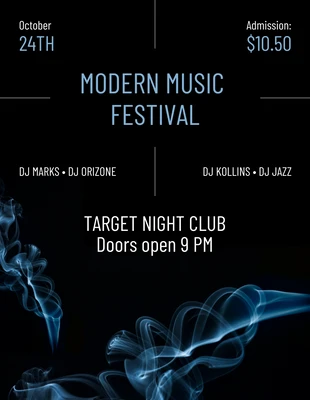 premium  Template: Charcoal Music Festivals Poster