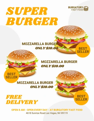 Free  Template: Super Burger Flyer Template